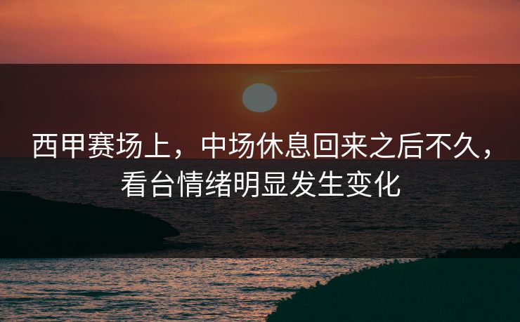 西甲赛场上，中场休息回来之后不久，看台情绪明显发生变化